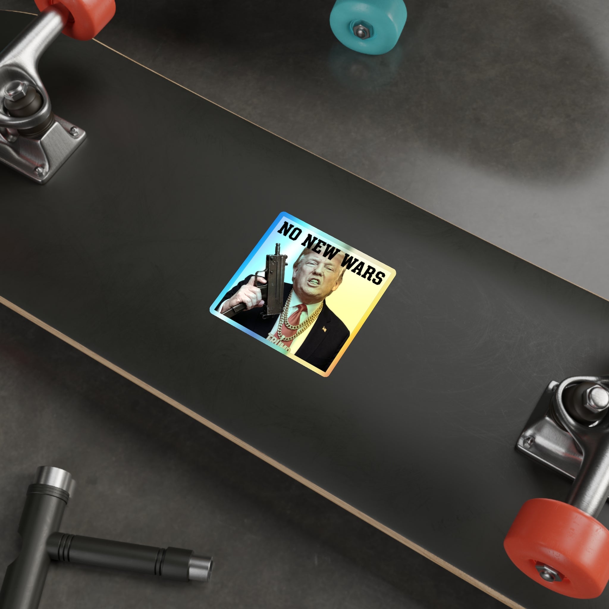 Holographic No New Wars Sticker